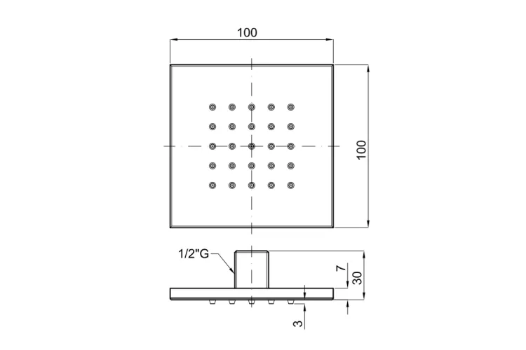SQUARE, Бокова форсунка для душу, brushed titanium (100280736)  зображення 3