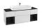 FINION Тумба під умивальник 1600x603x501 White Matt Lacquer/Black Matt Lacquer, скло Black ( G212PDMT)