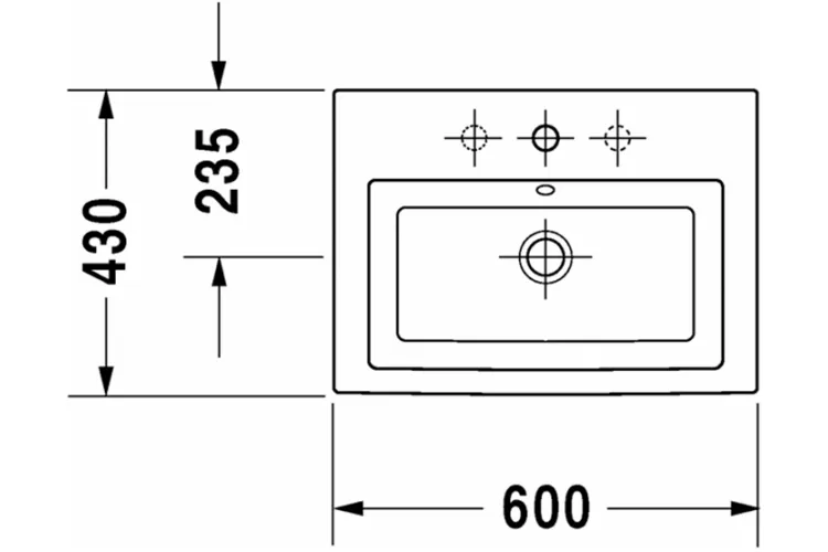 2ND FLOOR Умивальник вбудований на стільницю 60х43 см (0347600000) зображення 2