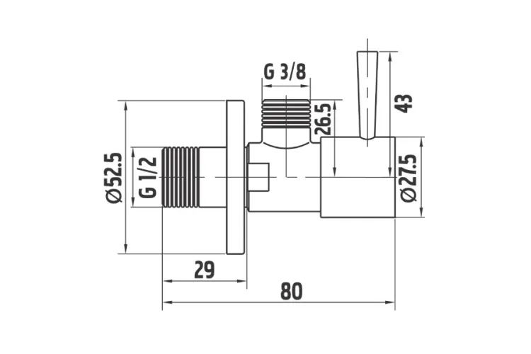 Кран кутовий FERRO ROTONDO (1/2Х3/8) Z295 зображення 2