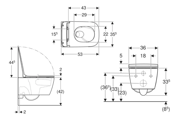 Унітаз підвісний SMYLE + сидіння дюропластове s/c sandwich (503.171.00.1) image 2