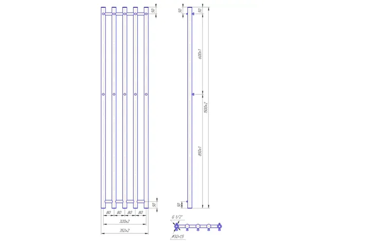 Рушникосушка INOX Туб 1500х352/320 image 3