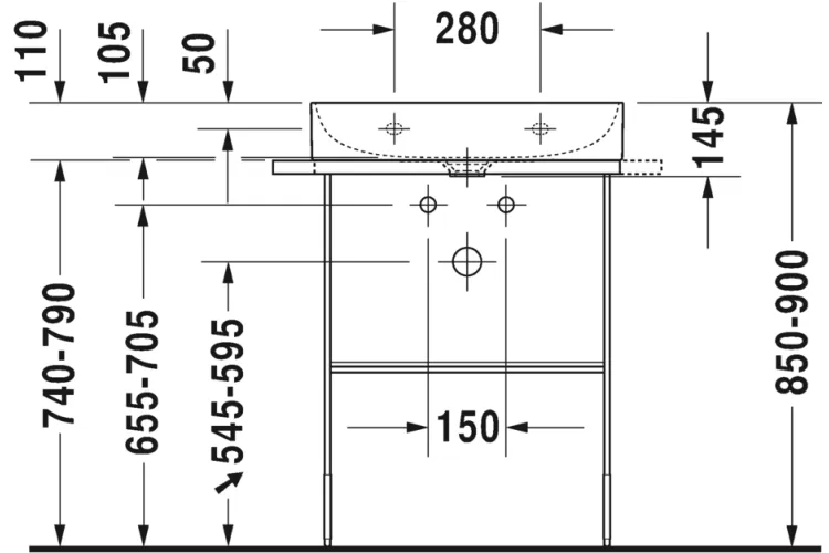 DURASQUARE Консоль підлогова металева 65х45 см, хром (0031011000)  image 4