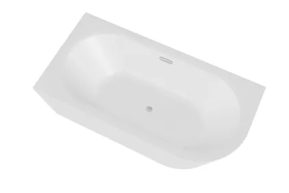 Ванна акрилова кутова AVITA A-LINE 160х75 ліва біла глянцева з сифоном Alcaplast хром