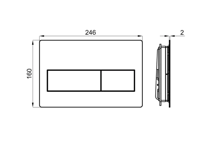 Smart-line, Кнопка змиву GLASS, подвійна, black (100303015) image 4