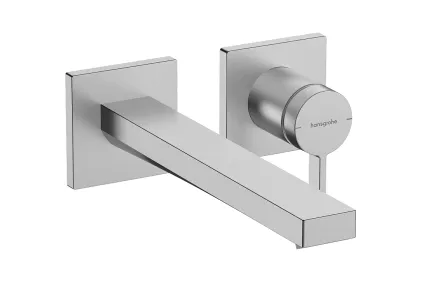 Змішувач Tecturis E 225 для умивальника зі стіни, Stainless Steel Optic (73051800)
