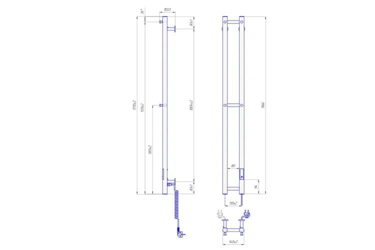 Рушникосушка e-INOX СОЛЕ 1170x140 TR 2.0 K, бронза image 2