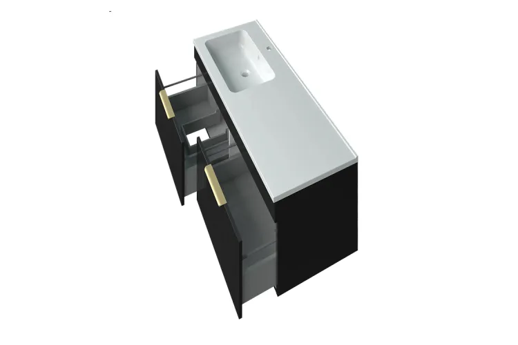 Тумба АДЕЛЬ чорна 120 підвісна ліва (ручка чорна)  image 2