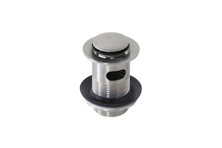 Донний клапан для умивальника, з переливом, brushed stainless steel (100286926) image 1