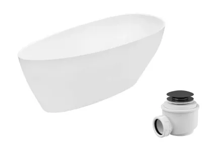 Ванна акрилова GOYA  XS ретро 142x62 з сифоном клік-клак gun metal