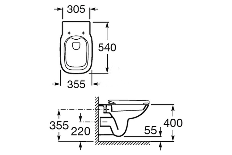Унітаз підвісний Debba Rimles + сидіння дюропластове повільнопадаюче (A34H99L000) image 3