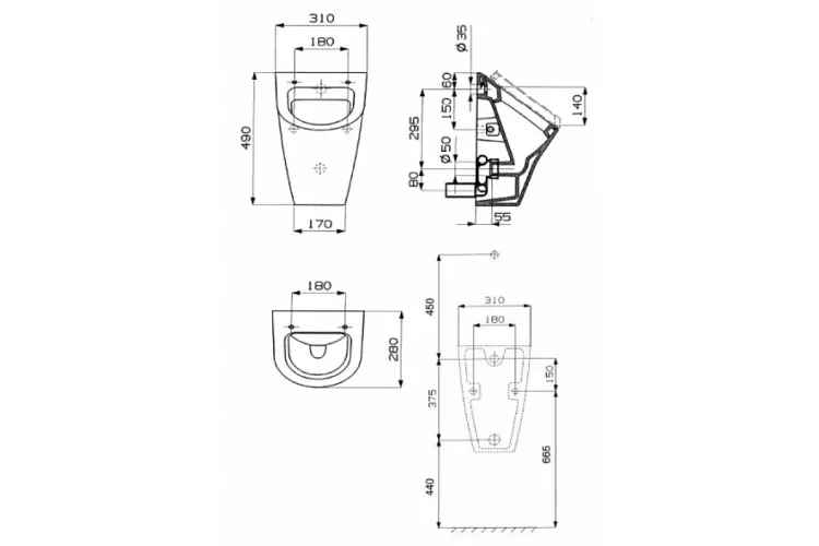 Пісуар Нексо підвісний з кришкою Soft Close (A35364K000) image 4