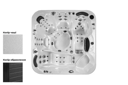 Спа-басейн NITRO-2 Gypsym/Choc WiFi Smart Link 230х230x92 h (сходи + підіймач + кришка)