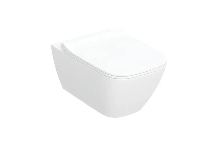 Унітаз підвісний SMYLE SQUARE RIMFREE + сидіння дюропластове Sandwich (500.685.01.1) image 1