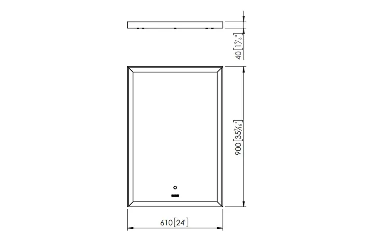 Дзеркало CUBIK з підсвіткою 61x90, Matt White (100333014)  зображення 4