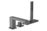 Змішувач Tecturis E врізний на край ванни 3 отв з sBox, Brushed Black Chrome (73443340)