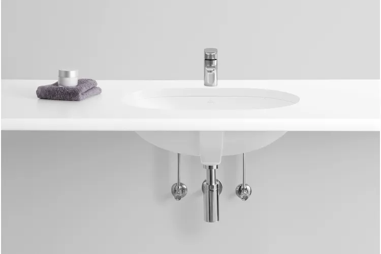 O.NOVO Умивальник для установки під стільницю овальний 60х35 см White Alpin CeramicPlus (416260R1) зображення 3