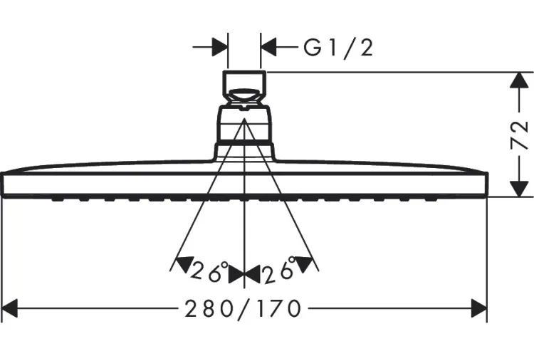 Верхній душ Croma E 280 1jet хром (26257000) image 3