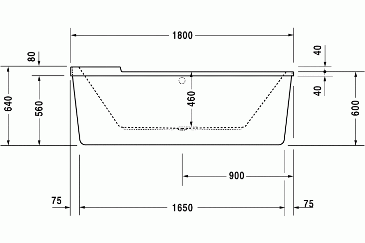 STARCK Ванна вільностояча 180x80 см з ніжками та панеллю, акрилова (700010000000000) image 6