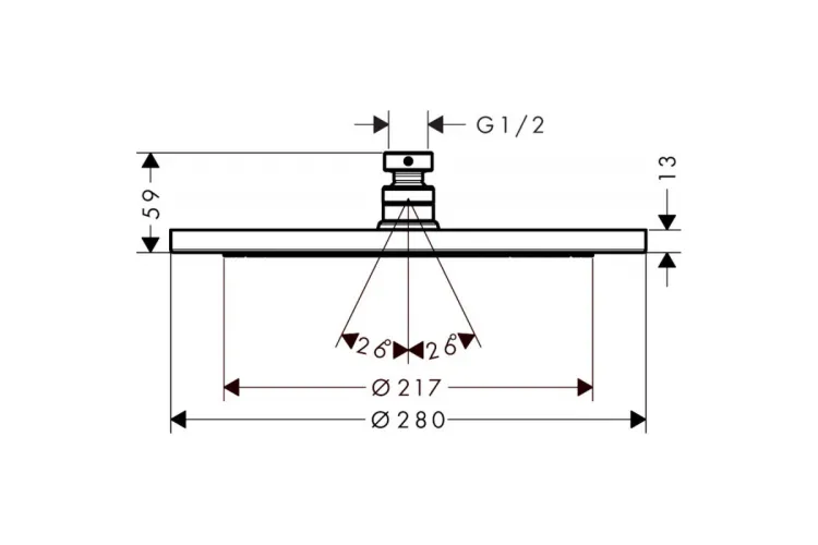 Верхній душ Croma 280 1jet EcoSmart 9 л/хв Chrome (26221000) image 2