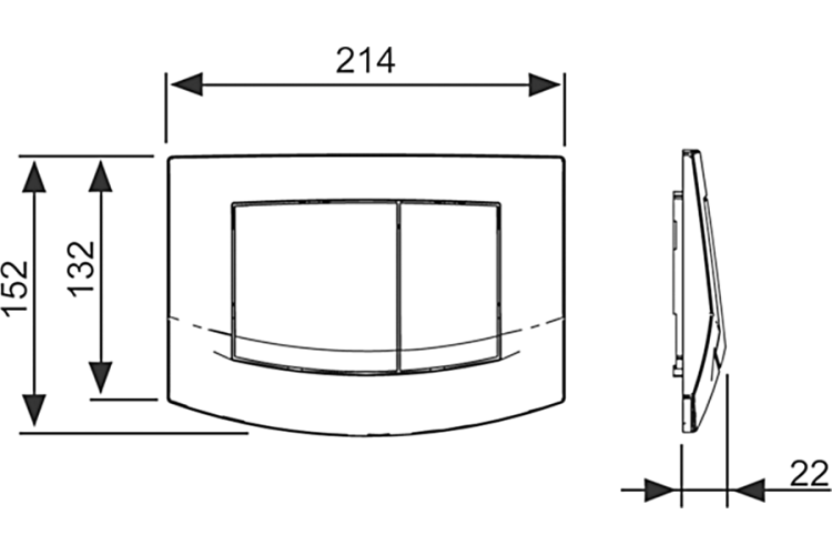 Панель змиву TECEambia рамка хромована глянцева, клавіші хромовані матові (9240254) image 2