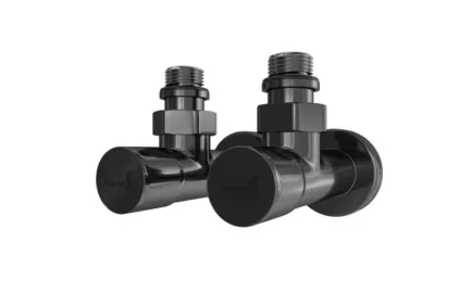 К-кт кутових круглих кранів для радіаторів 2 шт бронза