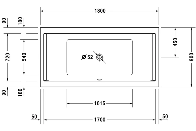 STARCK Ванна 180x90 см, акрил (700339000000000) зображення 4