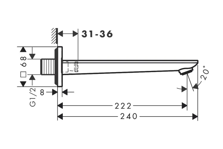 Вилив Axor Citterio C на ванну, Brushed Nickel (49410820) image 2