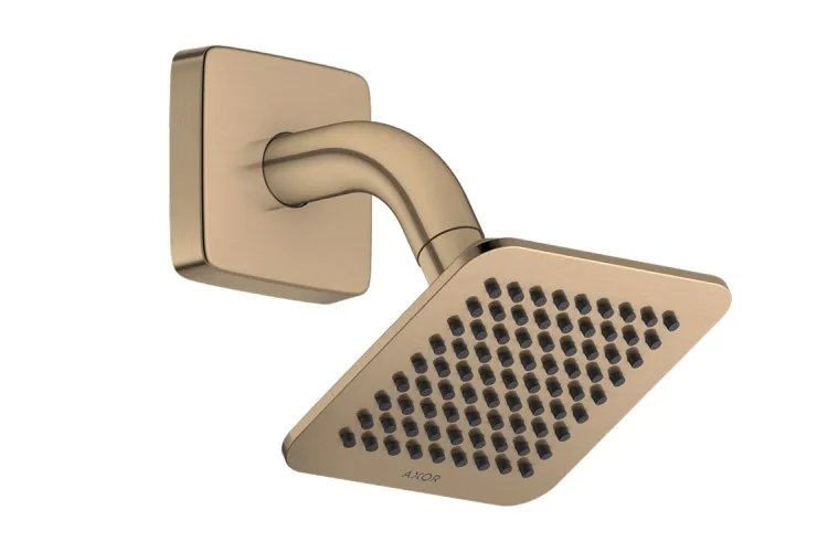 Верхній душ Axor Citterio C 120x120 1jet EcoSmart зі стіновим кронштейном, Brushed Bronze (28810140) image 1