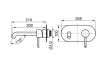 ROUND Зовнішня частина вбудованого змішувача для умивальника без донного клапана, колір - хром (100210548)  зображення 2