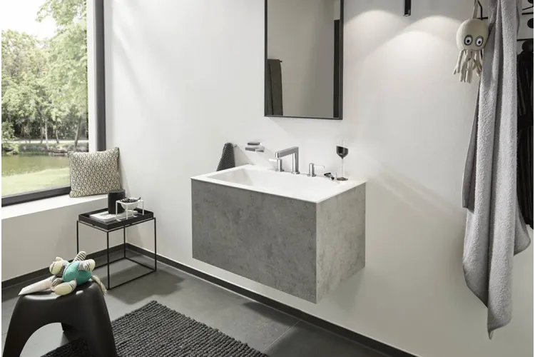 Змішувач Finoris 160 для умивальника на 3 отвори з донним клапаном push-open, Chrome (76034000) image 2