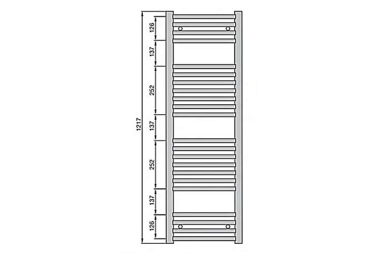 Рушникосушка AURA BOW 1217х494 сталь Chrome  (PBTCN-120-050) image 2