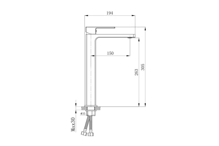 QT Gemini QTGEM269CRM45677 Змішувач для умивальника високий, Chrom зображення 4