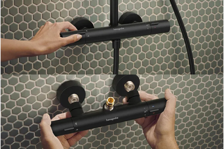 Душова система Activera Q 290/180 1jet EcoSmart Ecostat Fine, Matt Black (28748670) image 6