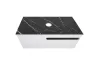Тумба ОСТІН зі стільницею керамограніт Namibia Black 100 см (консольна), білий мат, без умивальника зображення 3