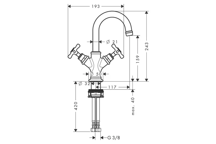Змішувач Axor Montreux 160  для умивальника двохвентильний, Brushed Gold Optic 16505250 image 2