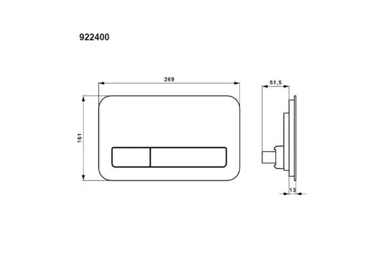 Кнопка змиву VICONNECT 200G скло чорне глянцеве (922400RB) зображення 2