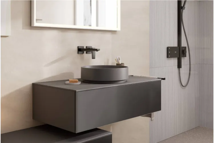 Умивальник Xuniva Evo S накладний без переливу 400х400 мм, Slate Matt Grey (60323760) зображення 2