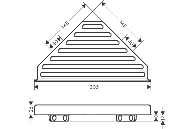 AddStoris Поличка кутова 14.8 х14.8 x 30.5 см Brushed Black (41741340) зображення 2