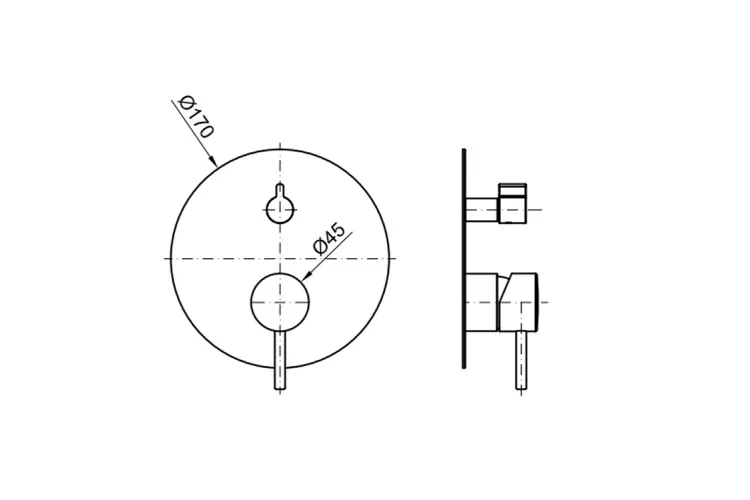 ROUND, Зовнішня частина вбудованого змішувача ванни/душу, brushed copper (100345126)  image 4