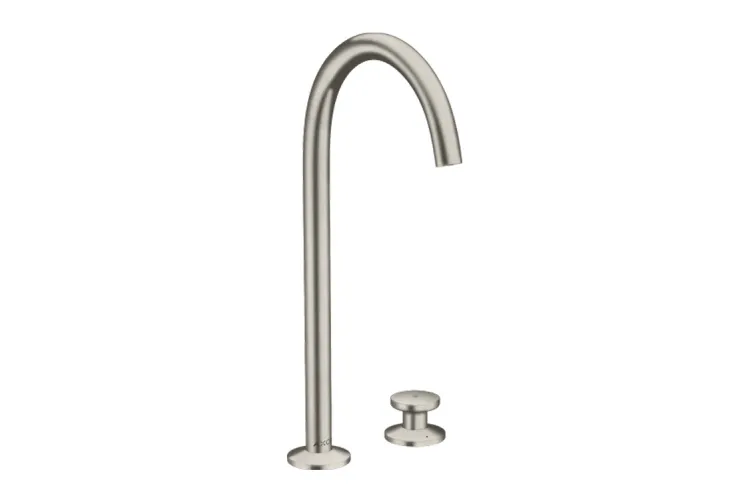 Змішувач AXOR One Select 260 для умивальника на 2 отвори з д/к push-open Stainless Steel Optic (48060800) image 1