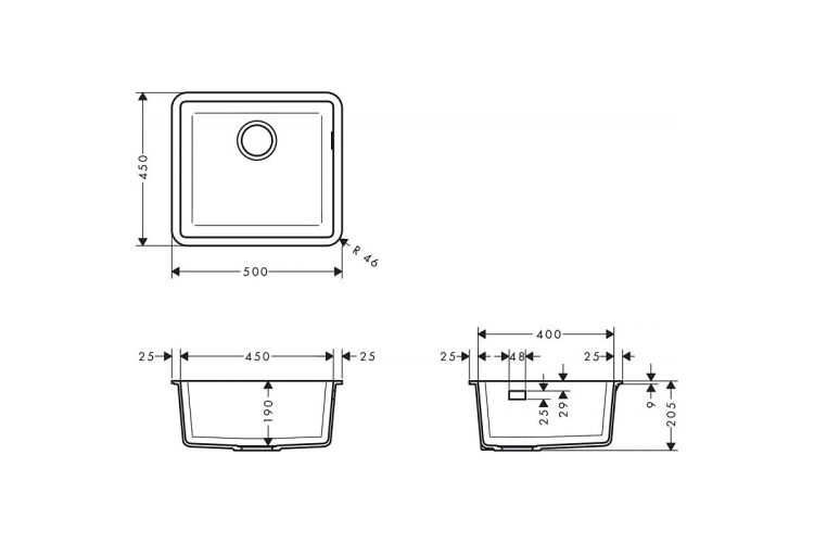 Кухонна мийка S510-U450 під стільницю 500х450 Stonegrey (43431290) image 2