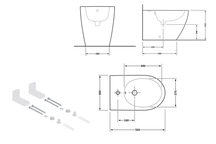ROBIN Біде підлогове, без сидіння, White image 4