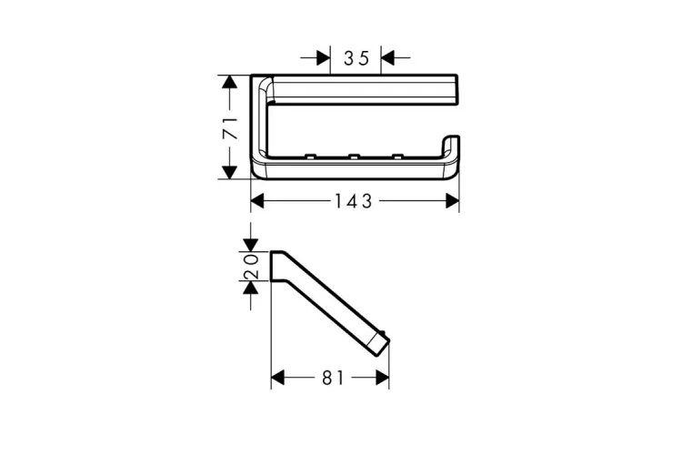 Тримач туалетного паперу настінний відкритий Axor Universal, Chrome 42846000 зображення 2