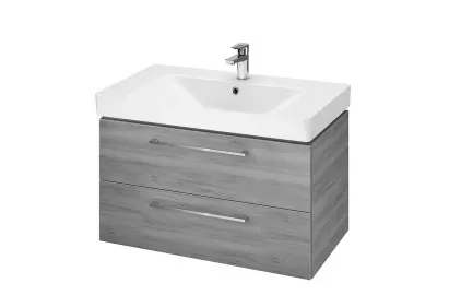 Шафка LARA  +  умивальник MILLE 80 см, горіх СЕТ В390