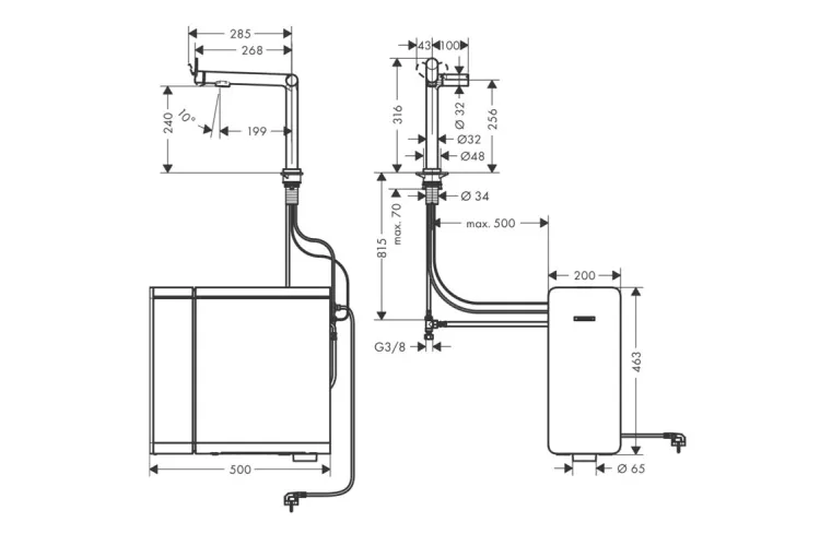 Змішувач Aqittura M91 SodaSystem 240, 1jet, кухонний сет, Chrome (76837000) image 5