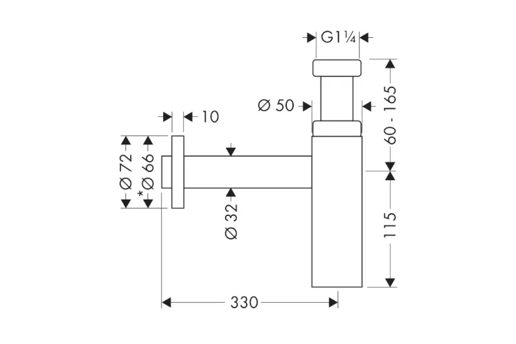Сифон Axor Flowstar для умивальника, Brushed Red Gold (51305310) зображення 2