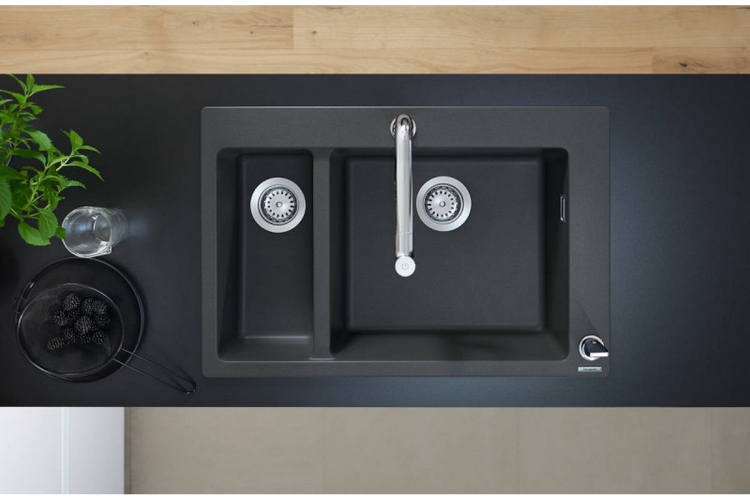 Кухонна мийка C51-F635-09 Сombi 770x510 на дві чаші 180/450 Select зі змішувачем Chrome (43220000) зображення 2