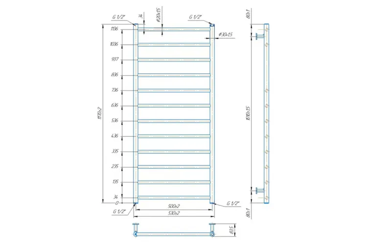 Рушникосушка INOX Флет 1170х530/500 зображення 4