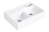 DOUBLE-BOWL SINK Кухонна мийка з двома чашами 89,5x63x22 без отвору (632391KT) Decor White Pearl